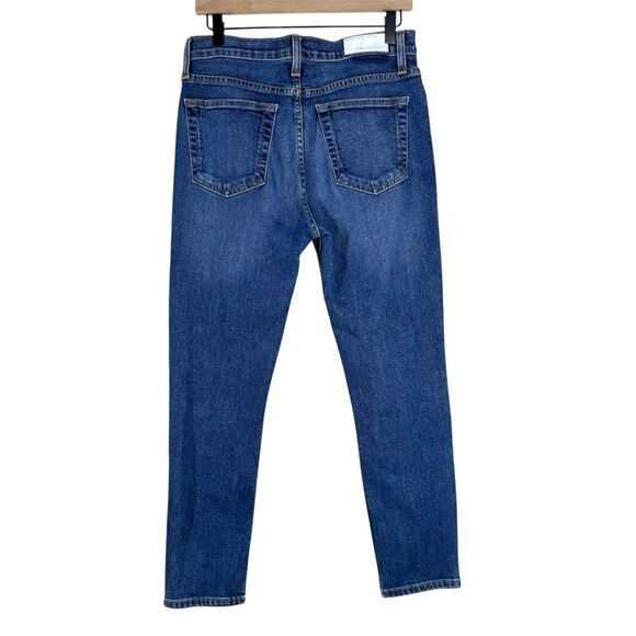 Re/Done Originals High Rise Ankle Crop Jeans in Mid 70s Wash Button Fly Size 30 - Picture 6 of 10